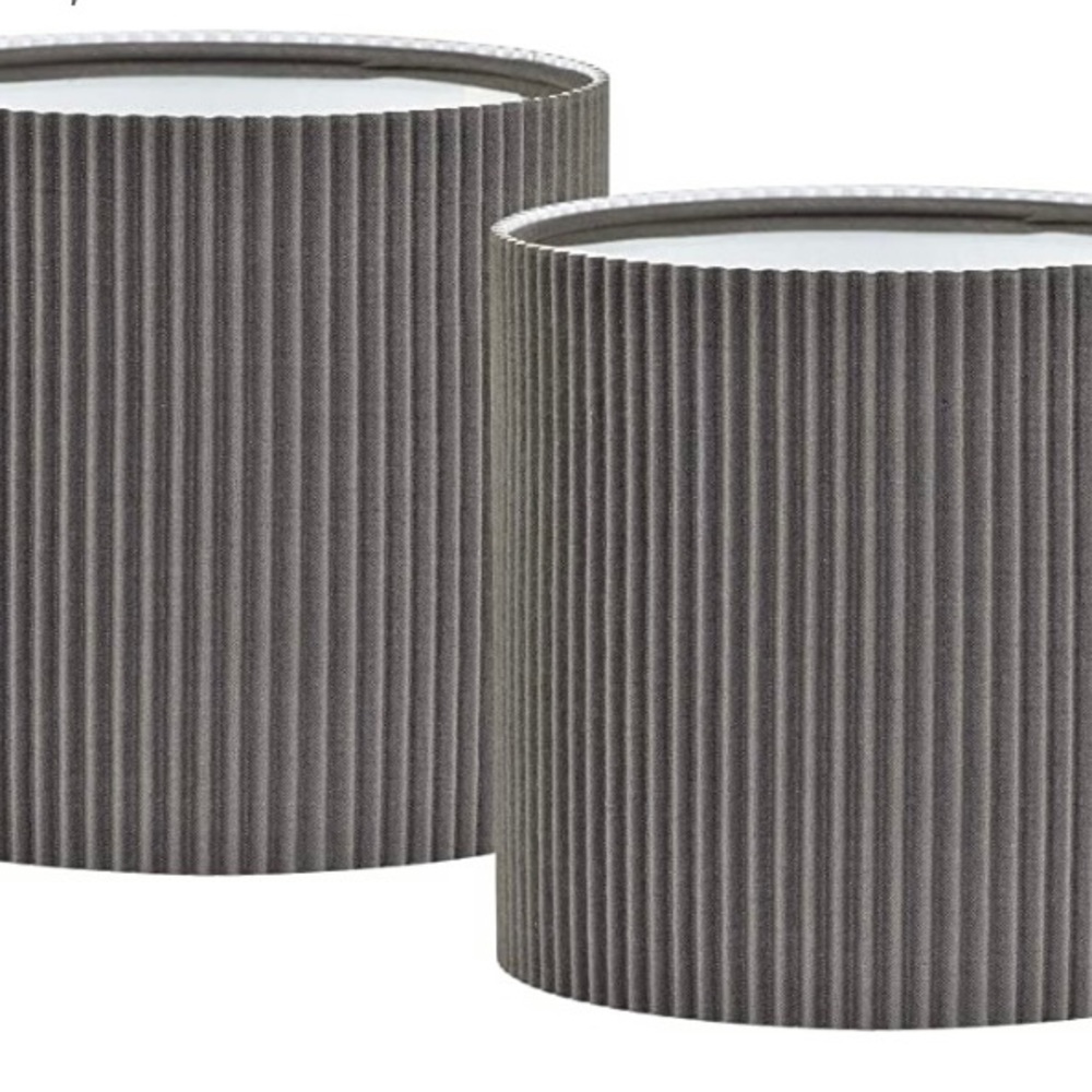 Clip-on Pleated Fabric Lamp Shades , by Lampwell, NEW, set of 2